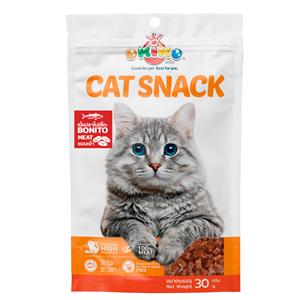 (โหล) 12x30ก. Okiko ขนมแมว รสไก่โบนิโตะเต๋า