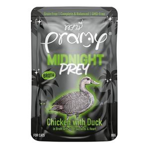 (โหล) 12x70ก. Pramy Mid Night Pray เพาซ์แมว รสไก่เป็ดในน้ำซุป MN3