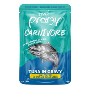 (โหล) 12x70ก. Pramy Carnivore เพาซ์แมว รสทูน่าเกรวี่ CV2