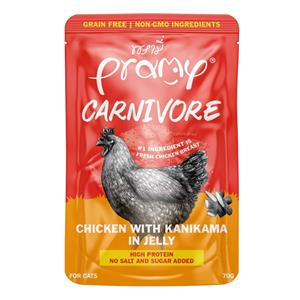 (โหล) 12x70ก. Pramy Carnivore เพาซ์แมว รสไก่คานิกามาเยลลี่ CV8