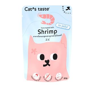 ( โหล) 70x12ก. Cat's Taste แมวโต รสกุ้งเยลลี่