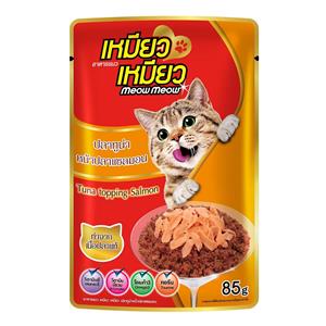 (โหล) 12x85ก. Meow Meow เหมี่ยวๆ เพาซ์แมว รสทูน่าแซลมอน