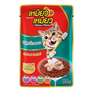 (โหล) 12x85ก. Meow Meow เหมี่ยวๆ เพาซ์แมว รสซีฟู้ดค็อกเทล