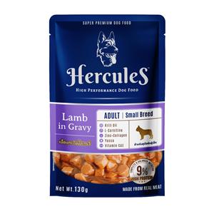 (โหล) 12x130ก. Hercules เพาซ์สุนัขพันธุ์เล็ก รสแกะเกรวี่