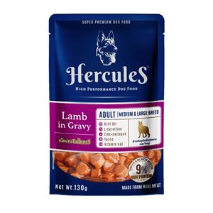 (โหล) 12x130ก. Hercules เพาซ์สุนัขพันธุ์ใหญ่ รสแกะเกรวี่