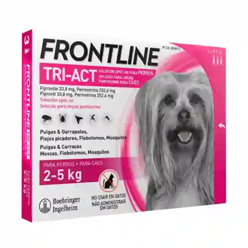 Frontline TRI-ACT ยากำจัดเห็บหมัดสุนัข ชนิดหยด 2-5กก.