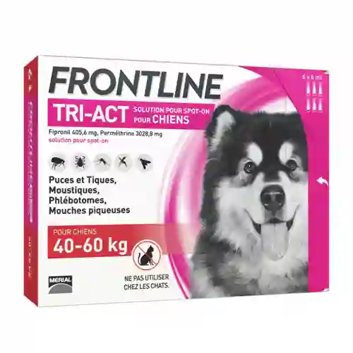 Frontline TRI-ACT ยากำจัดเห็บหมัดสุนัข ชนิดหยด 40-60กก.