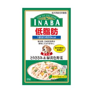 Inaba สุนัข สูตร Low Fat สันในไก่ผัก 80ก. (RD-03)
