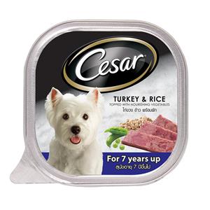 Cesar ซีซ่า ถาดสุนัขแก่ รสไก่งวง
