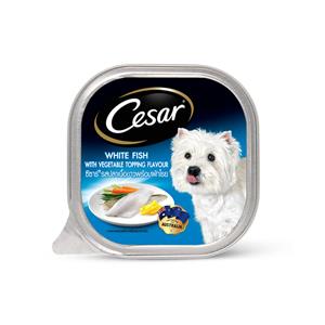 Cesar ซีซ่า ถาดสุนัข รสปลาเนื้อขาวและผัก 100ก.