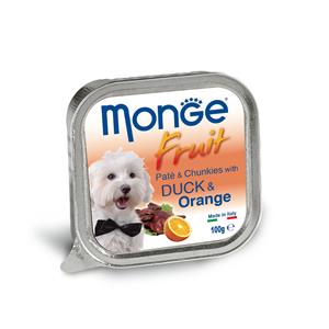 Monge ถาดสุนัข รสเป็ดและส้ม 100ก.