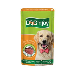 Dog'n Joy เพาซ์สุนัข รสเนื้อวัวตับ 120ก.
