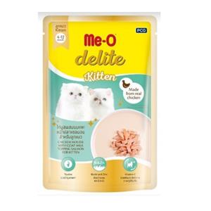 (โหล) 12x70ก. Me-o Delite เพาซ์ลูกแมว รสไก่มูสนมแพะ