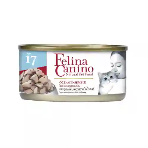 เฟลินา คานิโน,อาหารกระป๋อง,ทูน่า,ปลาตาหวาน,น้ำเกร,กระป๋อง,กระป๋องแมว,กปแมว,กป,อาหารเปียก,can,โต,adultวี่