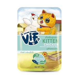 Vif เพาซ์แมว รสไก่นมแพะมูส