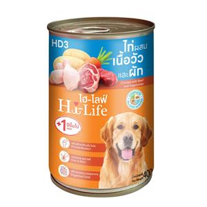 Hi-Life สุนัข รสไก่วัวผัก Chicken&Beef  400ก.