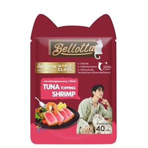 (โหล) 12x40ก. Bellotta Mini มินิ เพาซ์แมว รสทูน่าและกุ้ง Tuna&Shrimp