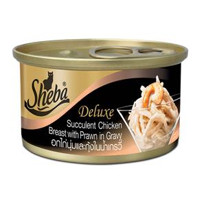 Sheba ชีบา แมว รสอกไก่นุ่มและกุ้งเกรวี่ 85ก.