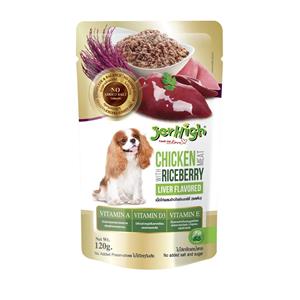 Jerhigh เพาซ์สุนัข รสไก่ไรซ์เบอรี่และตับ
