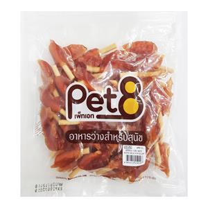 Pet8 ขนมสุนัข ไก่เสียบสตื๊กนม 2.5นิ้ว JJA56 450ก.