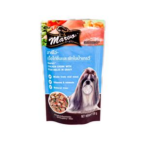 Marvo เพาซ์สุนัข รสไก่ผัก 130ก.