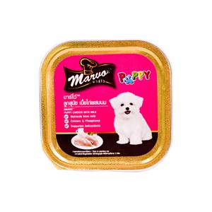 Marvo ถาดลูกสุนัข รสไก่และนม 90ก.