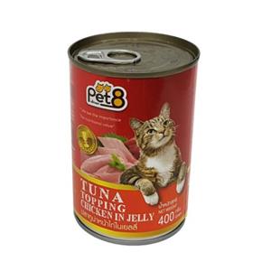 Pet8 แมว รสทูน่าไก่ 400ก. (CC02)
