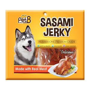 Pet8 ขนมสุนัข สันในไก่เจอกี้สไลด์ JJ401 400ก.