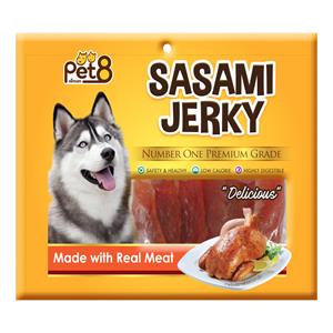 Pet8 ขนมสุนัข สันในไก่เจอกี้ JJ402 400ก.