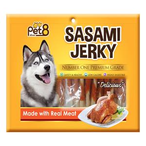 Pet8 ขนมสุนัข ไก่พันแท่งเกลียวขาว 5นิ้ว JJ413 360ก.