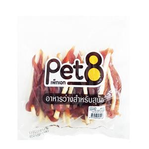 Pet8 ขนมสุนัข สันในไก่เสียบครันชี่ 5นิ้ว JJA45 450ก.