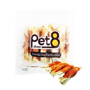 Pet8 ขนมสุนัข ไก่พันปลาแผ่น 5นิ้ว JJA53 350ก.