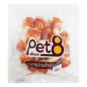 Pet8 ขนมสุนัข สันในไก่พันกระดูก 4.5นิ้ว JJ55 450ก.