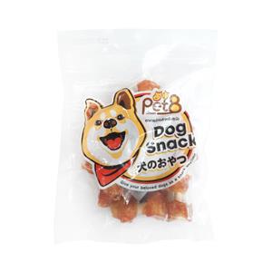 Pet8 ขนมสุนัข สันในไก่พันกระดูกผูก 2นิ้ว JJA20 180ก.