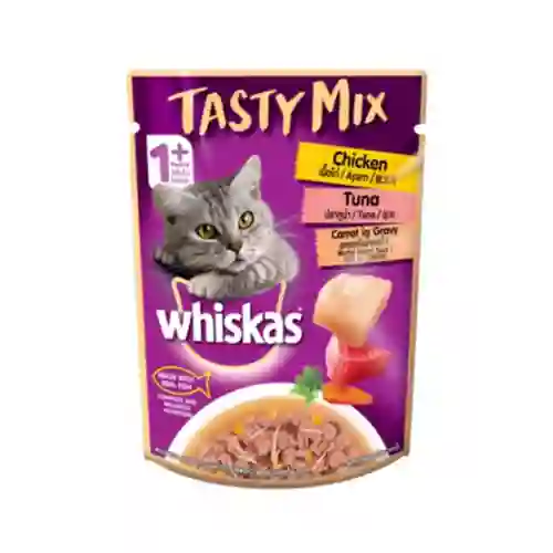 8853301004916 Whiskas Tasty mix เพาซ์แมว รสไก่ทูน่าแครอทเกรวี่ วิสTasty-M-ไก่ทูน่าแครอทเกรวี่70ก 70 g. วิสกัส,Whiskas,เพาซ์แมว,เพาซ์,เพาช์,pounch,อาหารเปียก,ซอง,แมว,เพา,เพาช์แมว,เพาแมว,เพ้า,เพ้า,เทสตี้,มิกค์,เกรวี่,gravy