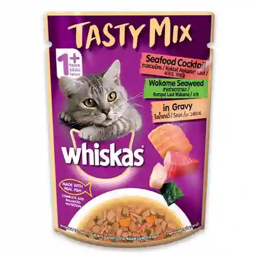 8853301004954 Whiskas Tasty mix เพาซ์แมว รสทะเลรวมสาหร่าย วิสTasty-M-ทะเลรวมสาหร่าย70ก 70 g. วิสกัส,Whiskas,เพาซ์แมว,เพาซ์,เพาช์,pounch,อาหารเปียก,ซอง,แมว,เพา,เพาช์แมว,เพาแมว,เพ้า,เพ้า,เทสตี้,มิกค์,