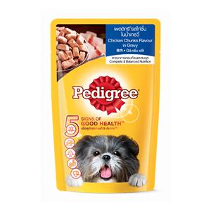 Pedigree เพาซ์สุนัข รสไก่ชิ้น 130ก.