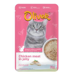 (โหล) 12x70ก. Oliver เพาซ์แมว รสไก่เยลลี่