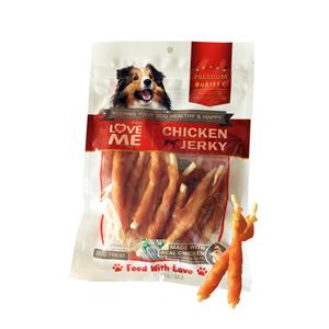 Love Me ขนมสุนัข ครั้นชี่เล็กนิ่มสั้นพันสันในนิ่ม 160ก.