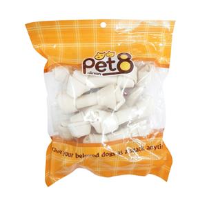 Pet8 ขนมสุนัข กระดูกผูกขาว 5.5นิ้ว HL06 8ชิ้น