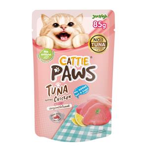 Cattie Paws เพาซ์แมวเนื้อแดง รสทูน่าไก่เยลลี่