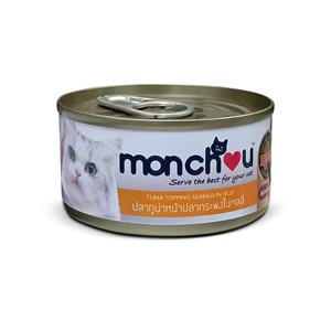 Monchou แมว รสทูน่าปลากระพงเจลลี่ 70ก.