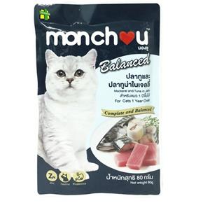 Monchou Balance เพาซ์แมว รสปลาทูและทูน่าเจลลี่ 80ก.