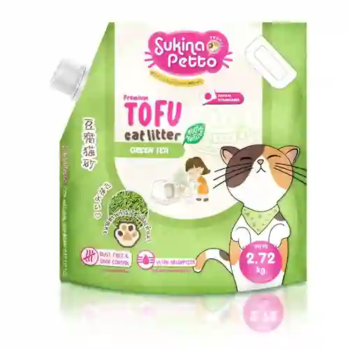 8858788704328 Sukina Petto Tofu ทรายแมว กลิ่นชาเขียว *Suki Tofu 7L. ชาเขียว 7 L. ซูกินะ,เพ็ทโตะ,sukina,petto,ทรายแมว,litter,clump,ทรายเต้าหู้,ถั่ว,เต้าหู้,tofu,natural,bean,ธรรมชาติ,ไม้สน
