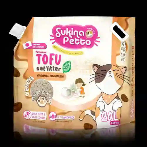 8858788704427 Sukina Petto Tofu ทรายแมว กลิ่นคาราเมล *Suki Tofu 20L.Caramel 20 L. ซูกินะ,เพ็ทโตะ,sukina,petto,ทรายแมว,litter,clump,ทรายเต้าหู้,ถั่ว,เต้าหู้,tofu,natural,bean,ธรรมชาติ,ไม้สน