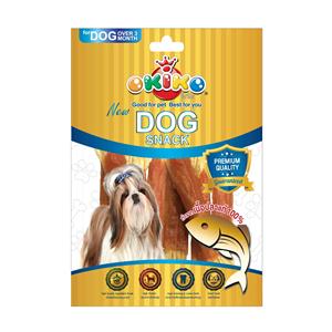 Okiko ขนมสุนัข  สูตรแซลมอนพันปลาเส้น