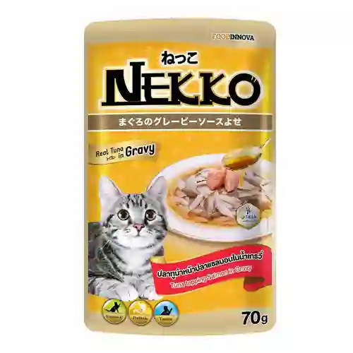 8859160400814 Nekko เพาซ์แมว รสทูน่าแซลมอน เกรวี่ 70ก. NEKKOส้มเกรวี่-ทูน่าแซลมอน70 g. 70 g. เน็กโกะ,เพาซ์แมว,เพาซ์,เพาช์,pounch,อาหารเปียก,ซอง,แมว,เพา,เพาช์แมว,เพาแมว,เพ้า,เพ้า,แน๊กโกะ,เกรวี่,gravy