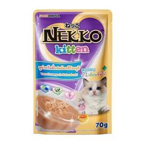 Nekko เพาซ์ลูกแมว รสทูน่าครีมมี่คัตทสิโอะ 70 g.