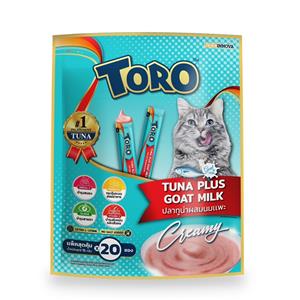 Toro แมวเลีย รสทูน่านมแพะ  20x15ก.