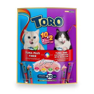 Toro แมวเลีย รสไฟเบอร์หอยเชลล์  20x15ก.